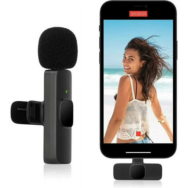 Wireless-Lavalier-Microphone-iPhone-Lapel-Clip-Mini-Mic-External-Recording-Vlog-Video-YouT
